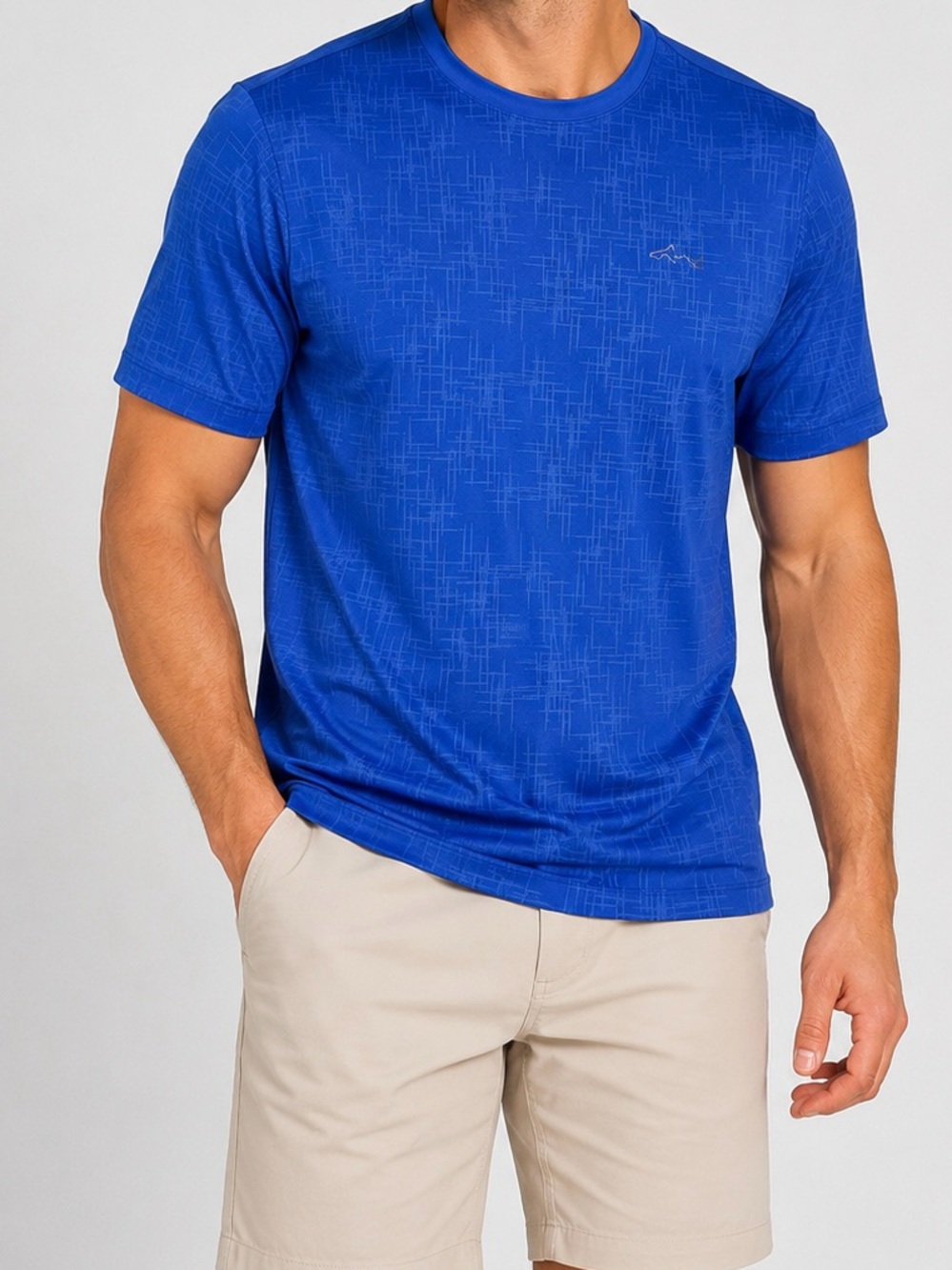 Greg Norman for Tasso Elba Men's Blue Short Sleeve Golf Tee